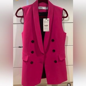 Zara hot pink vest size xs brand new